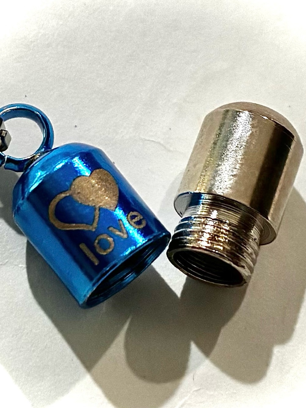 CYLINDER URN NECKLACE/ PILL HOLDER blue